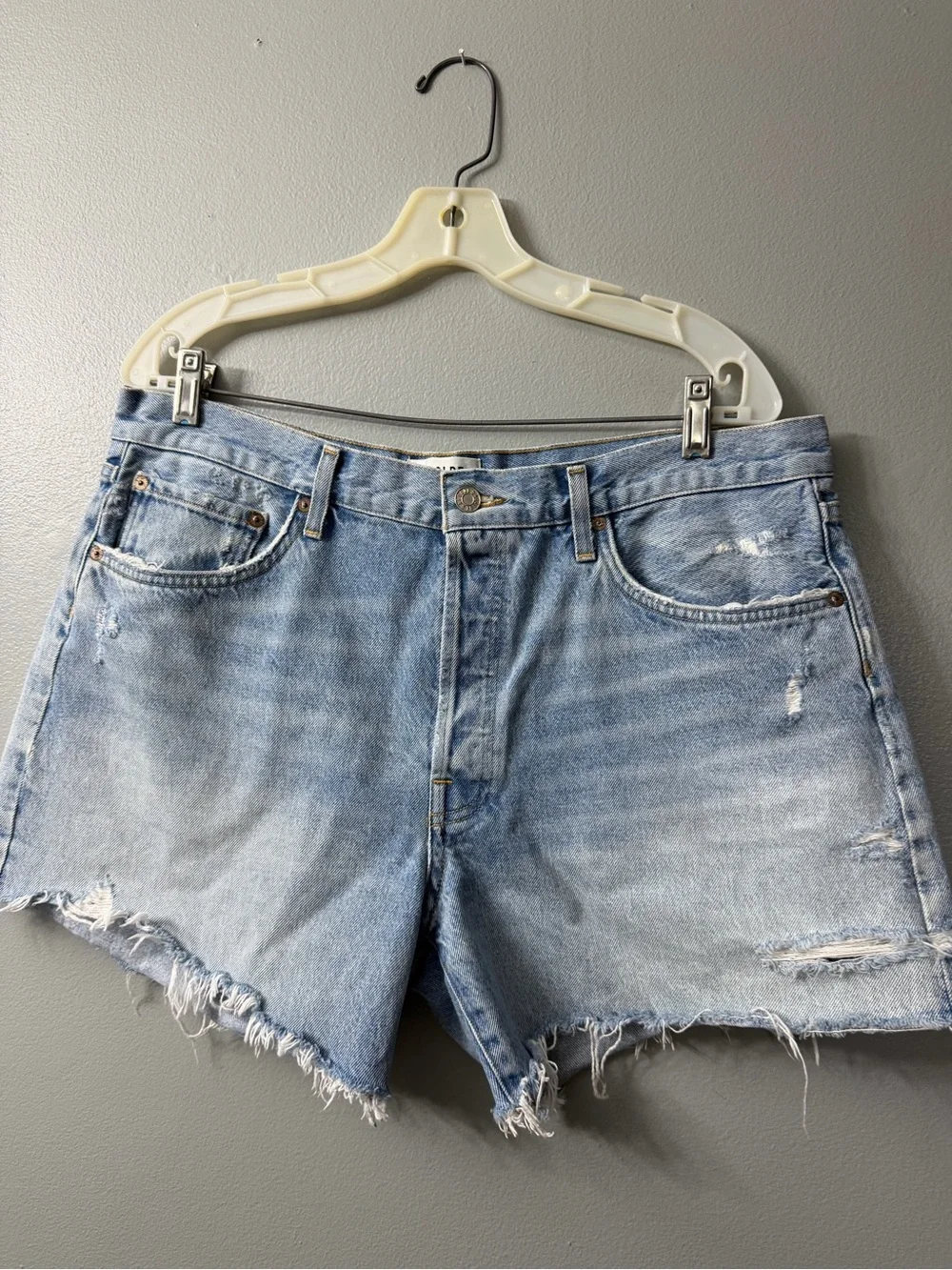 agolde parker long shorts Light Blue Denim Cutoff Shorts 32